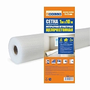Сетка интерьерная штукатурная, стекловолокно, 1х10 м, ячейка 5х5мм, белая (5002) 4Walls