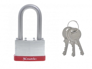 Замок навесной, 65мм, удлиненная дужка (91811) MATRIX
