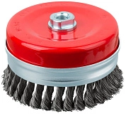 Щетка чашечная усиленная (коса) d=125ммхМ14, стальн. пров. (F_39512) FIT