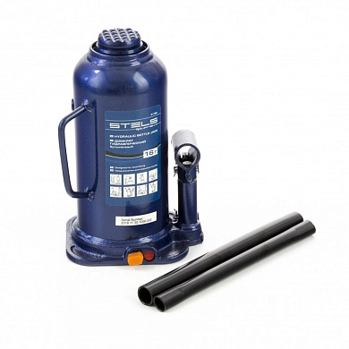 Домкрат гидравлический бутылочный, 16т, h подъема 227–457мм (51168) STELS
