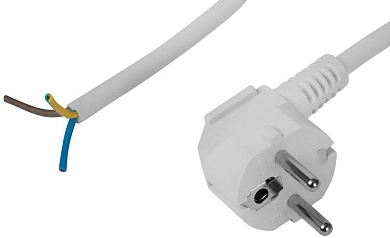 Шнур СВЕТОЗАР с вилкой соединительный для электроприборов, 2.5 м, 3600 Вт, 3*0.75кв.мм