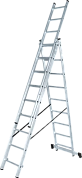 Лестница алюминиевая 3-х секц. NV1230 (6 ступ. 162/370см, 7.3кг) Новая Высота
