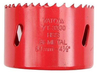 Коронка биметаллическая 44мм L40мм (5/8", HSS M3)(YT-3321) YATO