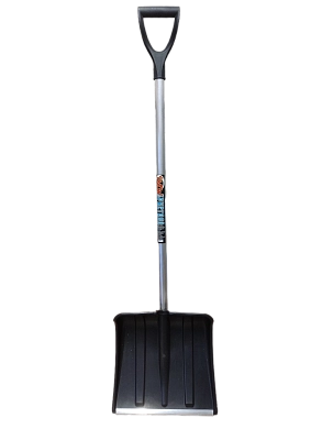 Лопата снеговая пласт. с планкой, алюм. черенок, V-обр. ручка (450*385*1330мм) "Снежинка" (100158)