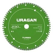 Диск алмазный сегментированный TURBO 230 мм (36706-230) URAGAN