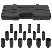 Набор головок ударн. глубоких 1/2" 10-36мм, 6гр., (36мм-12гр.) 15пр. (PA-4166D-5MPB) Partner