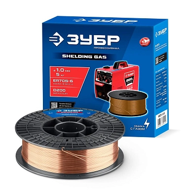 Проволока сварочная омеднённая О-СП, d 1.0 мм, 5 кг, тип ER70S-6 (40075-1.0-5) ЗУБР