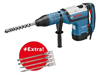 Перфоратор GBH 12-52 DV /1700 Вт /19.0 Дж/ чем. + зубила SDS-max Rtec (4шт.)(0 615 990 J8R) BOSCH