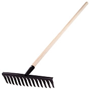 Грабли стальные, 350х1300 мм, 14 витых зубьев, деревянный черенок (61768) СИБРТЕХ