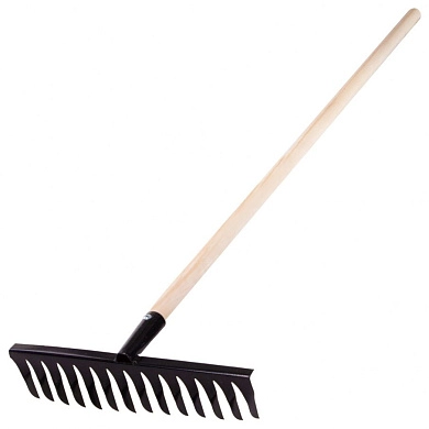 Грабли стальные, 350х1300 мм, 14 витых зубьев, деревянный черенок (61768) СИБРТЕХ