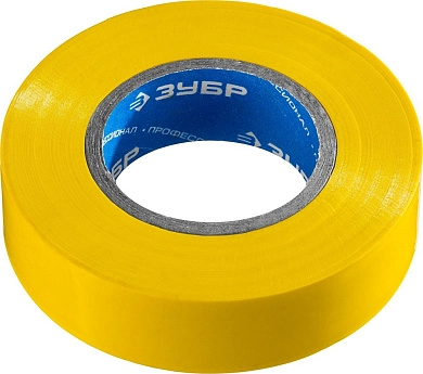 Изолента ПВХ, 19мм/20м, желтая "Электрик-20" "ПРОФЕССИОНАЛ" (1234-5_z02) ЗУБР