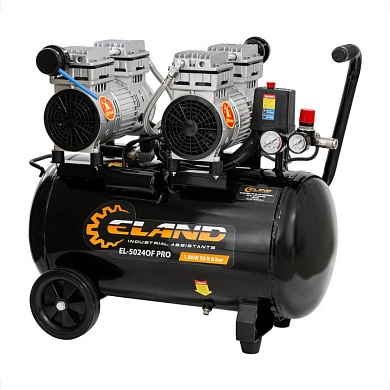 Компрессор воздушный безмасл. EL5024OFPROEL (1.8 кВт, 300 л/мин, 220В, 8 Атм, 2 цилинд., 50 л) ELAND