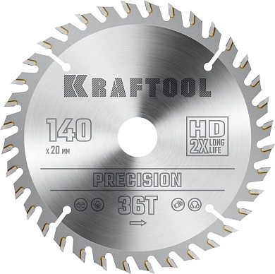 Диск пильный 140х20х36Т по дереву "PRECISION" (36952-140-20) KRAFTOOL