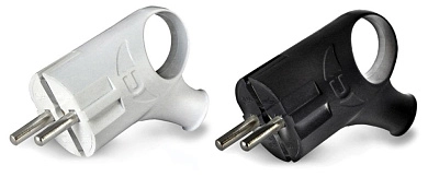 Вилка угловая с ушком с заземлением белая (16 А; 250 В )(F_83307) UNIVersal