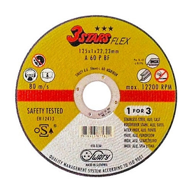 Круг отрезной 125х1.0х22.23 мм для нерж. стали (305806) SWATY 3STARS PROF.