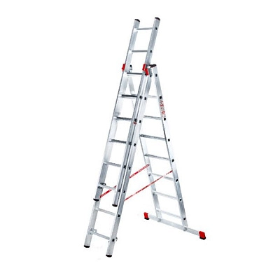 Лестница алюминиевая 3-х секц. NV1230 (10 ступ. 267/631см, 12.5кг) Новая Высота