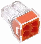 Клемма монтажная СМК 773-104 с пастой (400В 32А 4 гнезда 0,5-2,5мм2 желтый) 10 шт./уп 40421 ETP