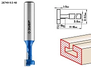 Фреза пазовая Т-образная №1, D= 9,5мм, общая дл.-48мм, раб. дл.-10мм, хв.-8 мм (28749-9.5-48) ЗУБР