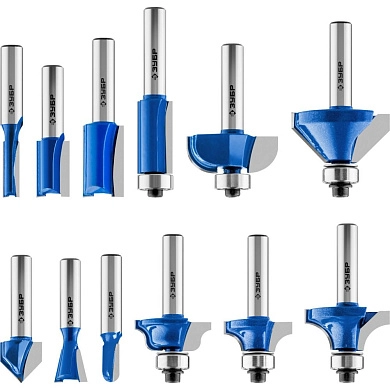 Набор профильных фрез по дереву "ПРОФЕССИОНАЛ", 12 шт (28796-H12) ЗУБР