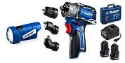 Набор:модуль. дрель-шуруп + LED фонарь,12В, 45Нм, 2 АКБ тип Т7,КОМБИ #4, BRUSHLESS (DB-125-22F) ЗУБР
