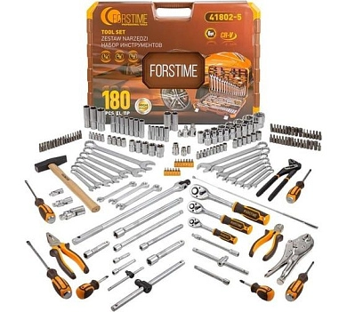 Набор инструмента слесарного (1/2", 1/4",3/8") 180пр. (FT-41802-5) FORSTIME