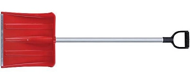 Лопата снеговая пласт. с алюм. пл., алюм. черенок, V-обр. ручка (380х365х1340мм)(F_68116) КУРС