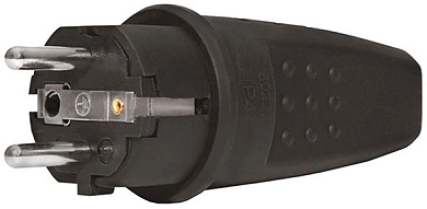 Вилка прямая однофазная прямая (каучук)(16 А; 250 В, IP44 )(F_83301) UNIVersal