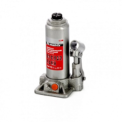 Домкрат гидравлический бутылочный, 4т, h подъема 194–372мм, в пласт. кейсе (50775) MATRIX