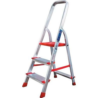 Лестница-стремянка алюм. индустриальная с рифл. ступ. NV5110 (3 ступ. 59/125см 3.2кг) Новая высота