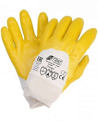 Перчатки трикотажные с нитриловым покрытием 3/4 (манжет резинка 13 класс р-р 10) Nitras
