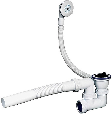 Сифон ЗУБР "МАСТЕР" для ванн с выпуском и нержавеющими чашками