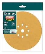 Круг шлифовальный на липучке Жираф 225 мм, Р180, 9 отв., 3 шт. "Giraffe GOLD-9" (35651-180) KRAFTOOL