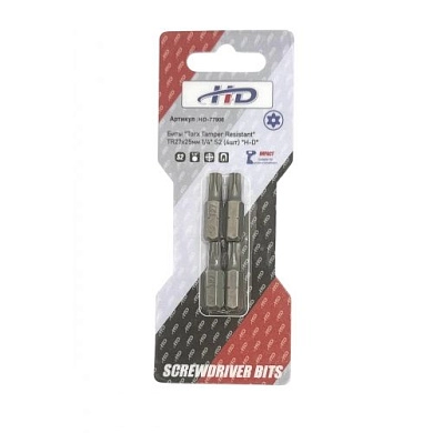 Биты "Torx Tamper Resistant" TR27x25мм 1/4" S2 (4шт) (HD-77906) H-D