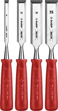 Набор стамесок с пластмассовыми ручками, 6/12/18/25мм, 4шт. (18094-H4_z01) ЗУБР