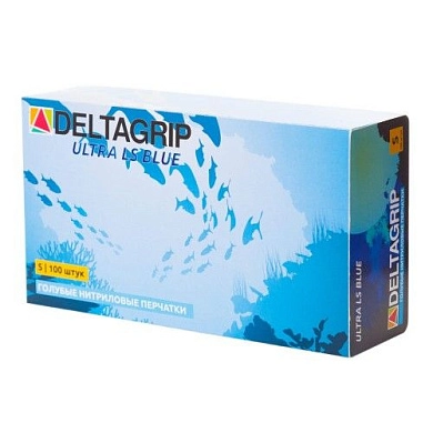 Перчатки нитриловые неопудренные, синие (размер  9 (L))(Ultra38-Blue-L) DELTAGRIP Ultra LS GWARD