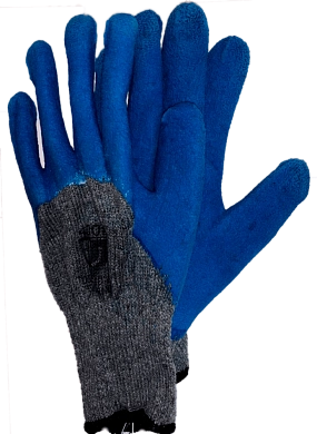 Перчатки трикотажные х/б 10 класс (7 нитей, 280 текс) с текстурированным латексным покрытием серые