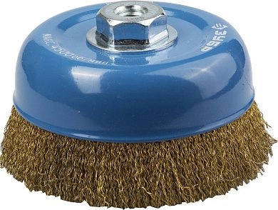 Щетка чашечная (гофр) d=150ммхМ14, латун. стальн. пров. 0,3мм (3526-150_z01) ЗУБР