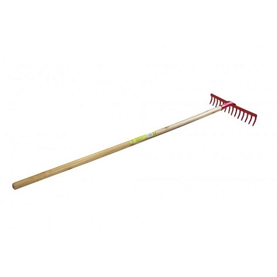 Грабли металлические 14 зубьев, 122см, с деревянным черенком (WMC-TG2203006) WMC TOOLS