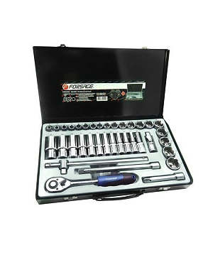 Набор инструментов 36пр. 1/2" (6гр.)(8-32мм, Cr-V), в металлическом кейсе(F-4362M) Forsage