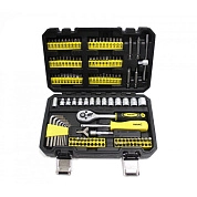 Набор головок и бит, c трещ., удлинит., 1/4" 4-14мм, 130пр., пласт.ящик (WMC-20130) WMC TOOLS