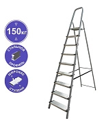 Лестница-стремянка алюм.-сталь, серия NV1137 (10 ступ. 213/289 см, 13.10 кг) (1110110) Новая высота