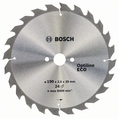 Диск пильный 190х20/16х2,6х24 Optiline Wood Eco (2 608 641 787) BOSCH