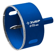 Коронка алмазная АГК d 55мм центр. сверло, трехгр. хвост, Р60, Профессионал (29850-55) ЗУБР