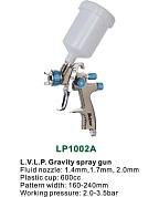 Краскопульт LVLP 1.4мм, верх. пласт. бачок 600мл + сопла 1.7мм и 2.0мм (KL-LP1002Akit) KLASSE