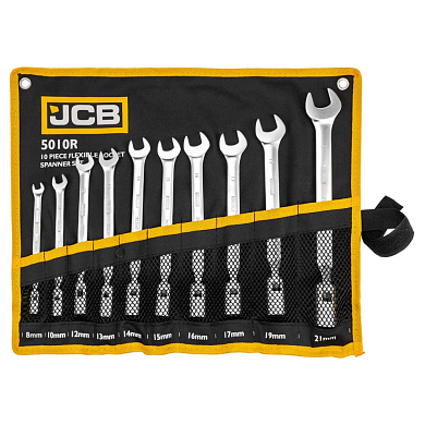 Ключи рожково-шарнирные, 10пр. (8, 10, 12-19мм) (JCB-5010R) JCB