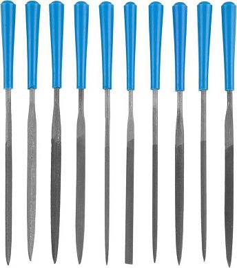 Набор надфилей 100мм, насечка №2, бархатная, ПВХ чехол, 10пр. "ПРОФЕССИОНАЛ" (16023-2-H10) ЗУБР