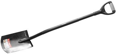 Лопата "АРТЕЛЬ" прямоугольная, стальной черенок, двухкомпонентная рукоятка (39554) ЗУБР