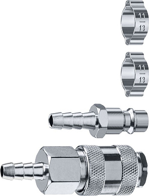 Набор: 8мм штуцер ″елочка″, рапид штуцер-штуцер ″елочка″, обжимные хомуты, 4пр. (64920-08-H) ЗУБР