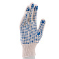 Перчатки х/б, белые, ПВХ покрытие "Точка", 10 класс, 3 нитки (67785) фото4