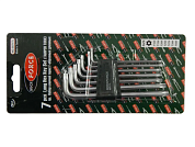 Набор ключей TORX длинных с отверстием 7пр.(Т10Н,Т15Н,Т20Н,Т25Н,Т27Н,Т30Н,Т40Н)(RF-5071TL) RockFORCE